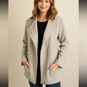 Banana Republic Dove Grey Wool Blend Motto Jacket